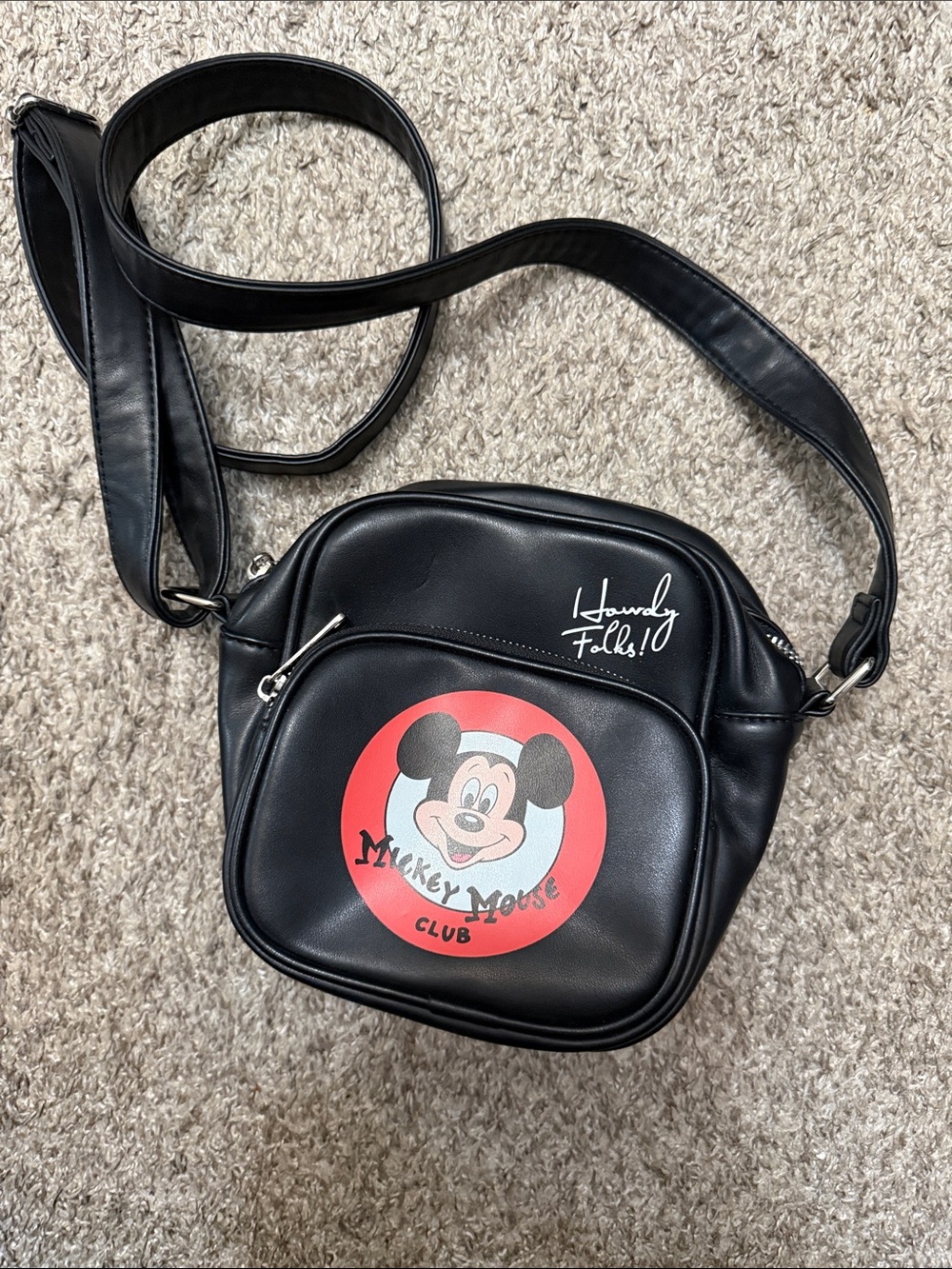 Cakeworthy  Mickey Mouse Club Crossbody Bag with Red Graphic